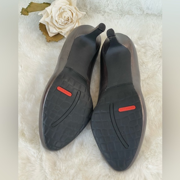 Like New ROCKPORT ADIPRENE By ADIDAS LEATHER HEELS SILVER HUE (PEWTER) SZ 6.5 - Picture 6 of 11